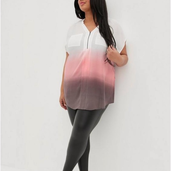 torrid Tops - Torrid Georgette Zip-Front Dolman Tunic Blouse size 4